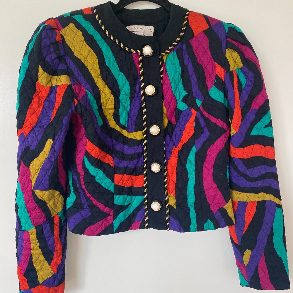 Beautiful 80's Vintage Jacket with Padded Shoulders (Small)